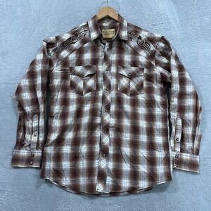 Cowboy Legend Shirt Mens XL Pearl Snap Long Sleeve‎ Mens Western Embroidered